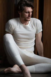 Men's Assisi shirt in pure virgin wool - Breathable, insulating, and very warm