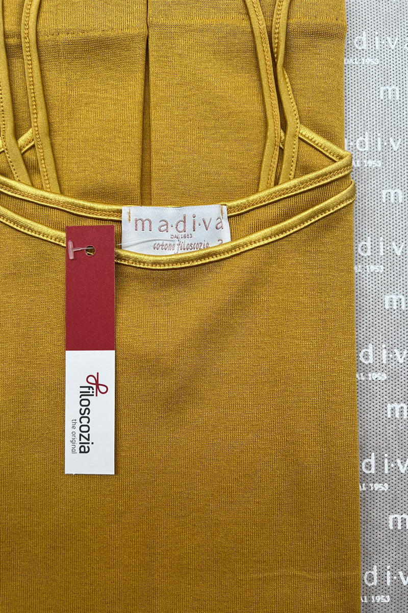 Women's cotton tank top Astra - Narrow strap and satin trim