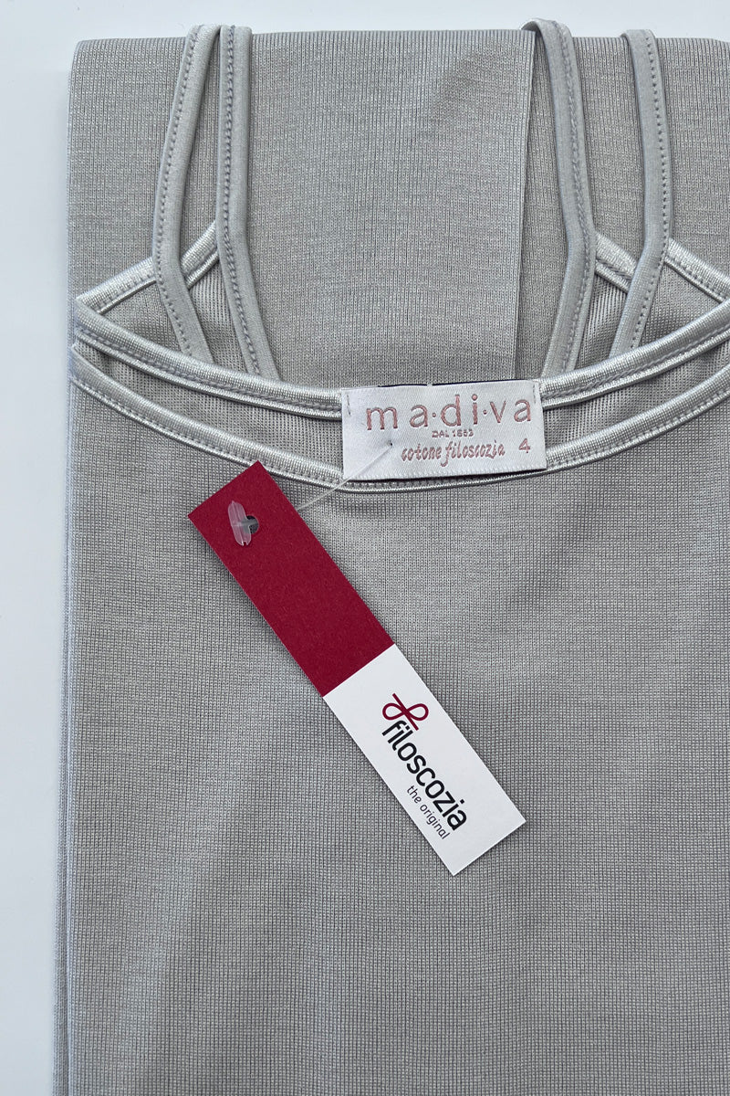 Women's cotton tank top Astra - Narrow strap and satin trim