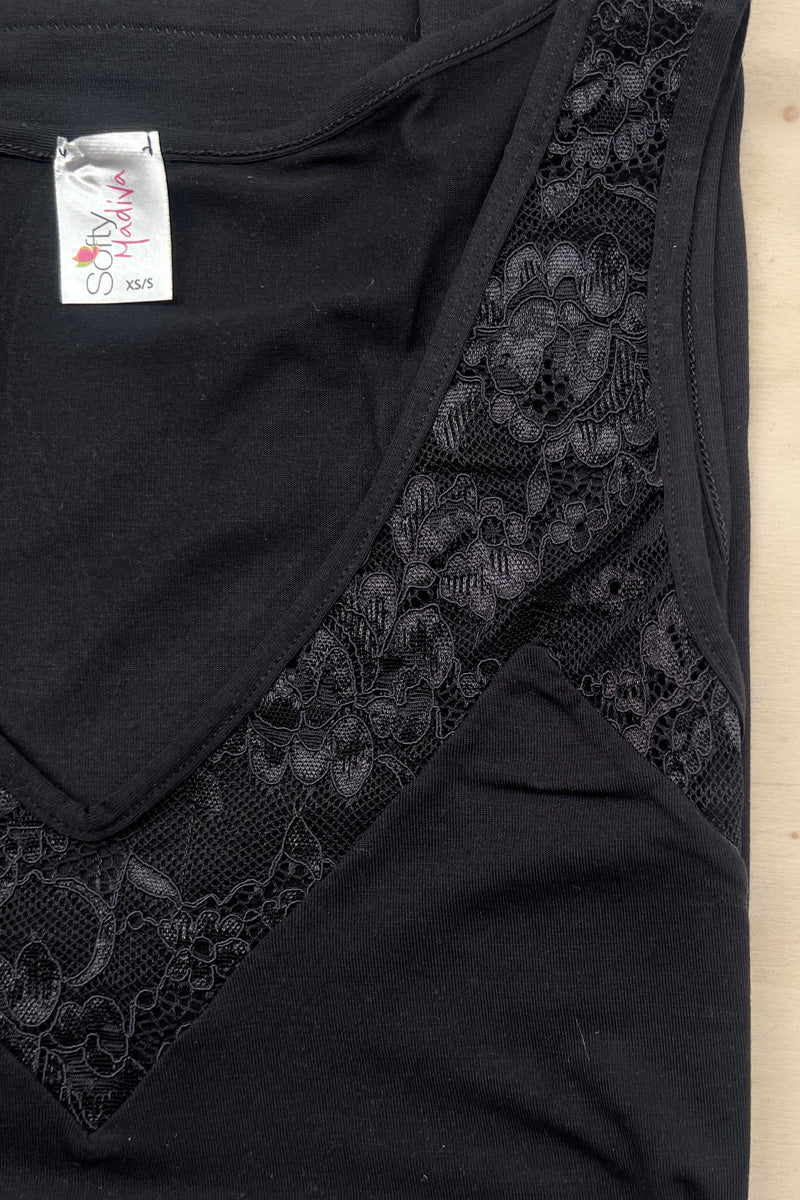 Canotta da donna Bianca in Micromodal - Spalla larga, delizioso pizzo elastico e vestibilità morbida