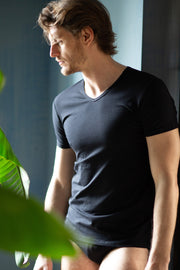 Boston Short Sleeve V-neck - Stretch Cotton