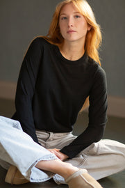 Women's Cami Top in Microfiber and Wool - Long Sleeve and Ideal for Mid Seasons