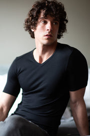 Carlo Short Sleeve V-neck - Warm Fleece Cotton