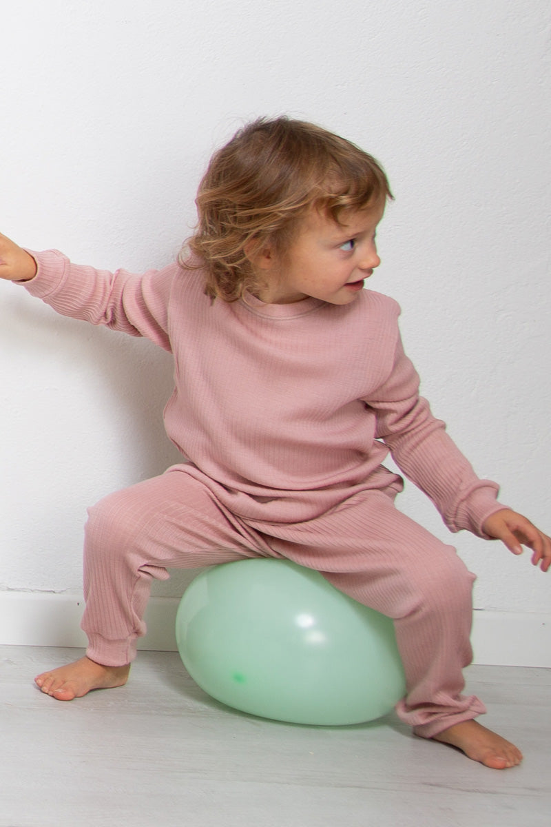 Pigiama bambini due pezzi Coccola in lana merino e seta - Caldo e confortevole