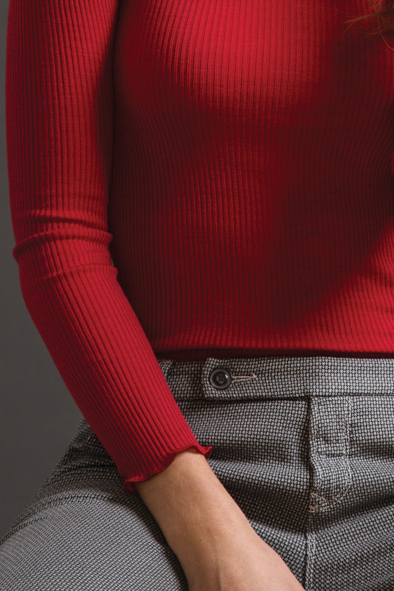 Maglia lupetto da donna 550 in lana merino e seta - Elegante e raffinato