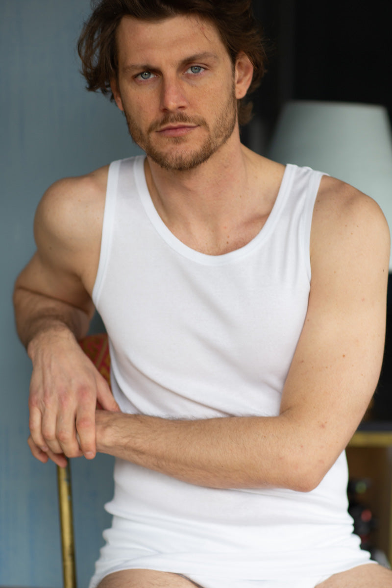 Canotta da uomo Damiano in cotone - Spalle larghe e vestibilità morbida (BI-PACK)