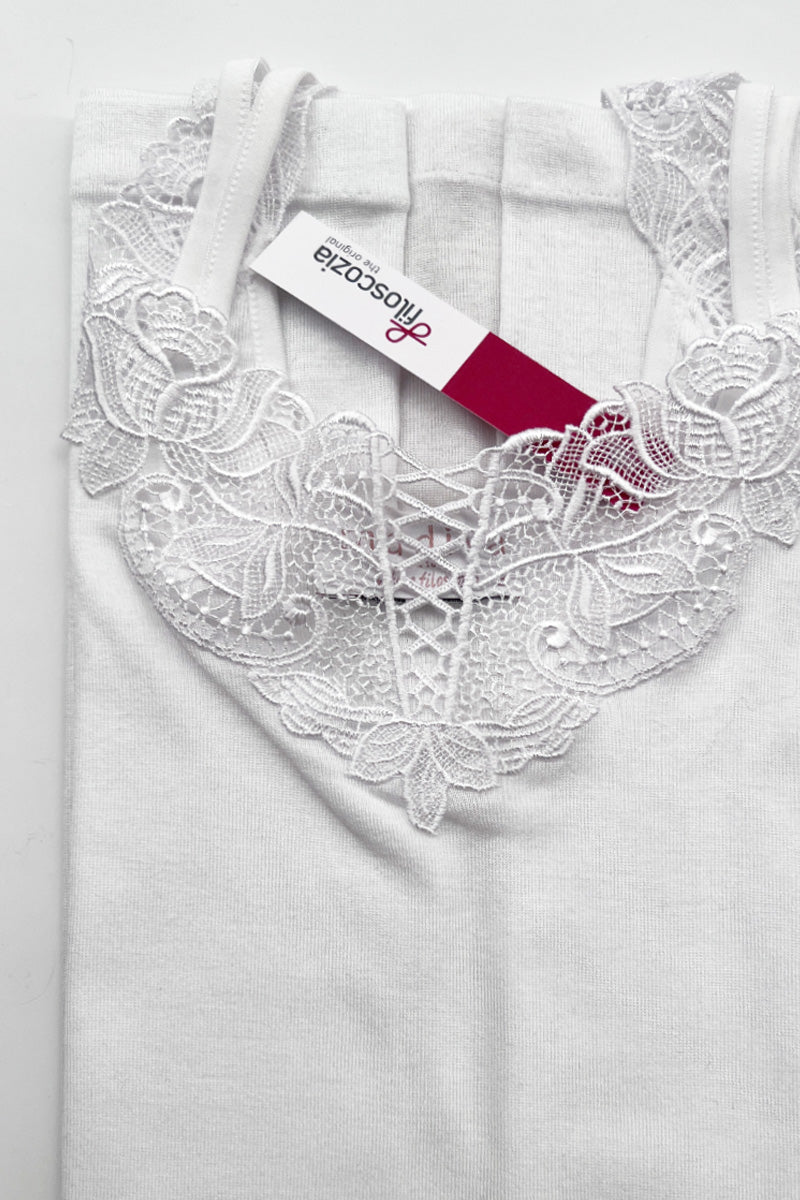 Lulù Sleeveless -100% Filoscozia® Cotton with macramé