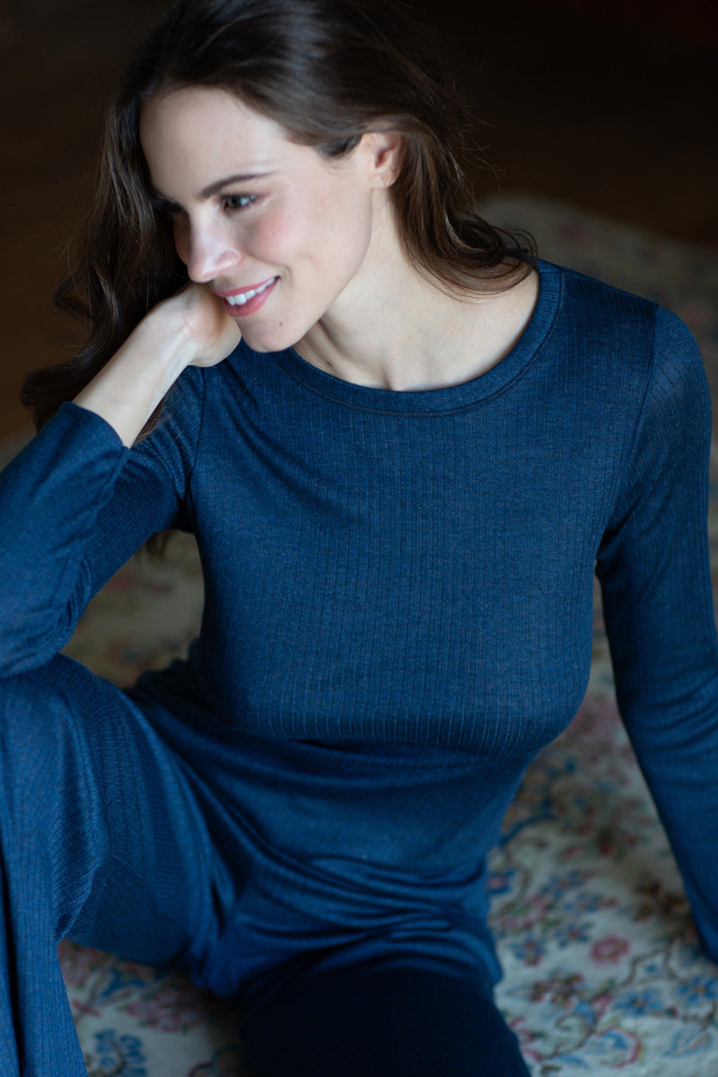 Women's long sleeve top Elodie in Tencel - Round neck and enveloping softness