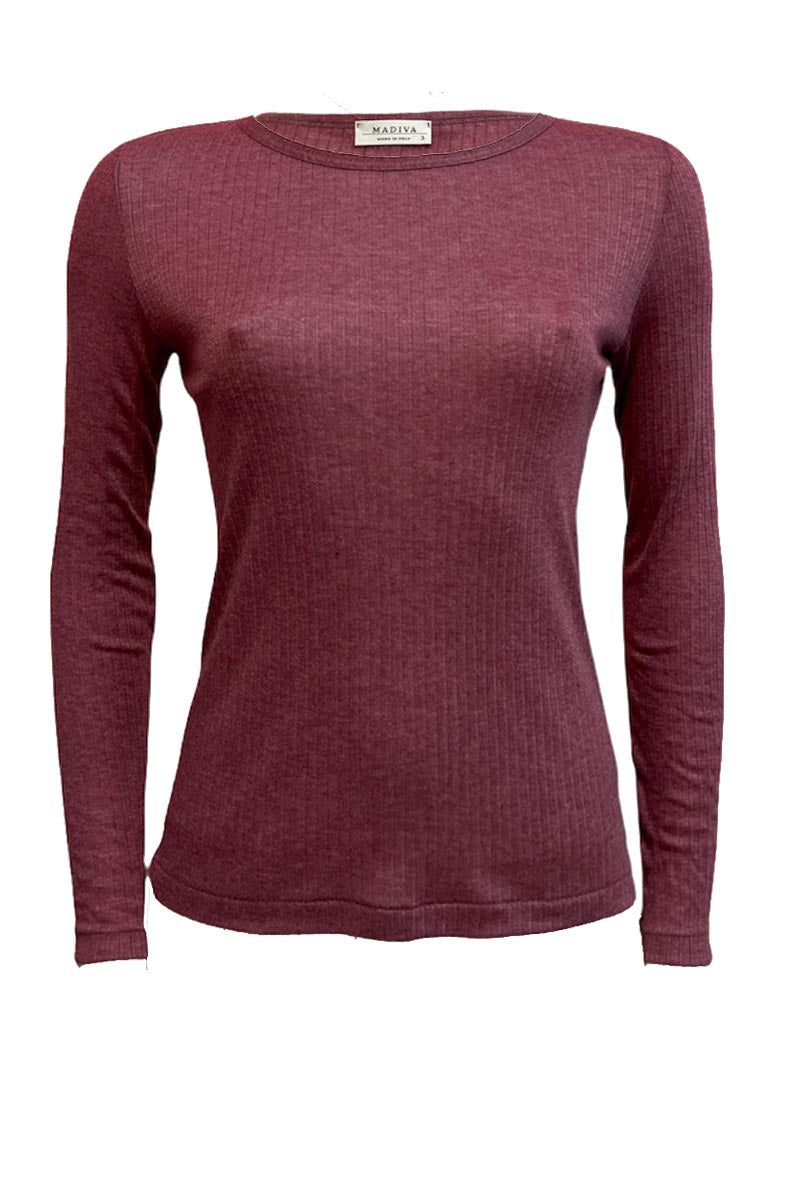 Maglia a manica lunga donna Elodie in Tencel - Girocollo e morbidezza avvolgente