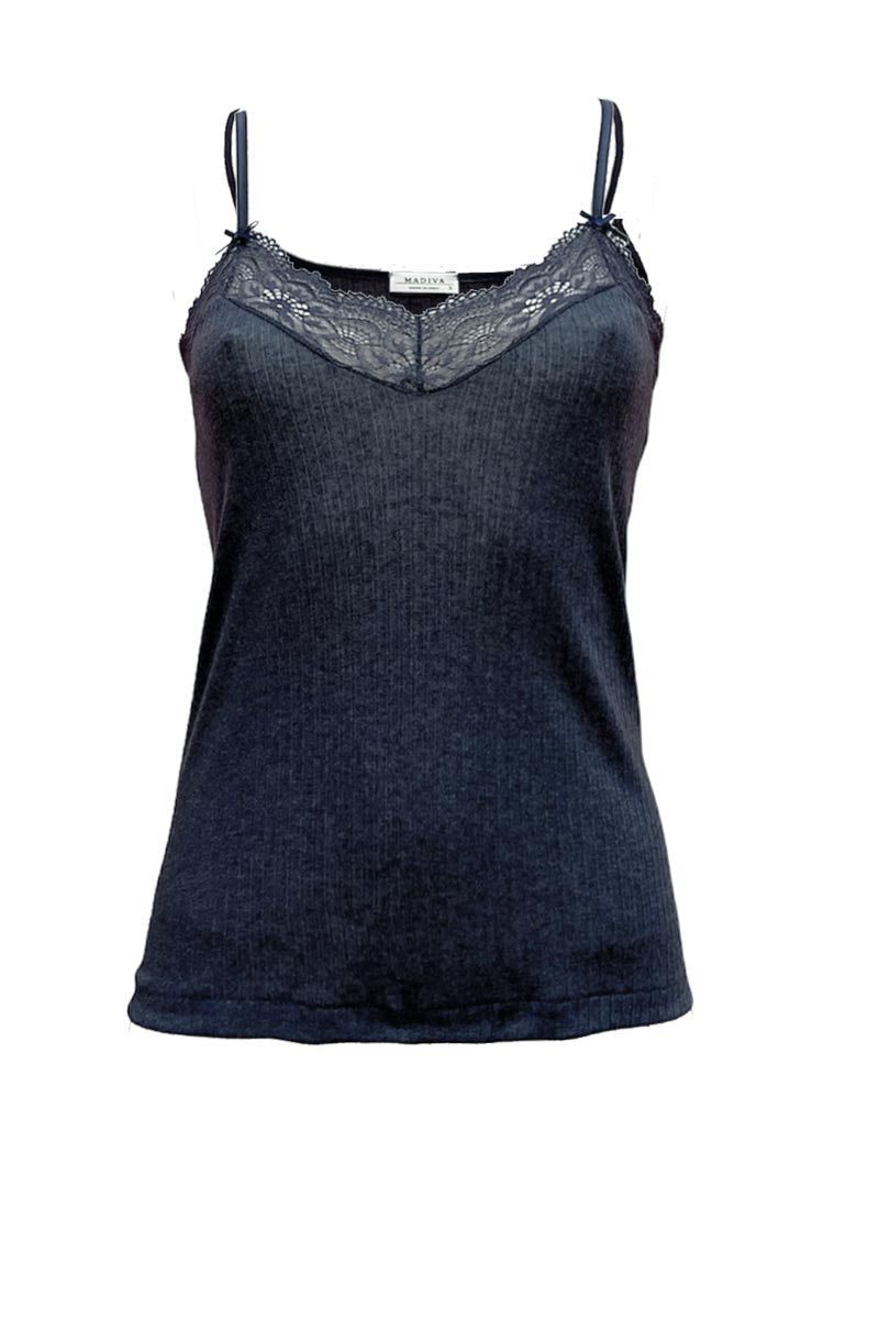 Women's Emma Tank Top in Tencel - Light and Romantic Lace Strap