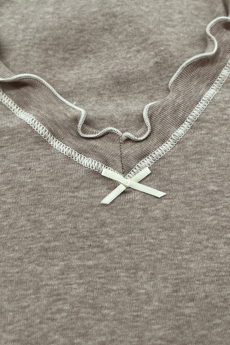 Women's tank top Faith in cotton - Wide strap and fabric ruffles