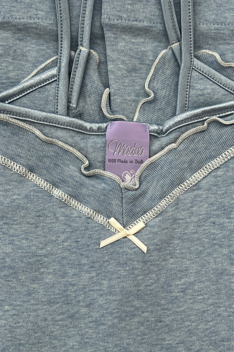 Women's tank top Faith in cotton - Strap with ruffles and contrasting thread