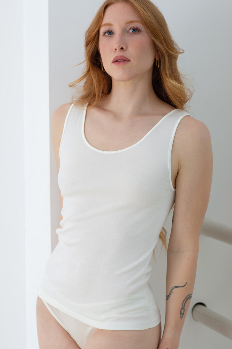 Fiordaliso Sleeveless- Tubolar Wool Silk Cotton