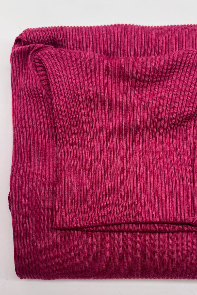 Adele long-sleeve neckline - Ribbed Wool Silk with Macramé