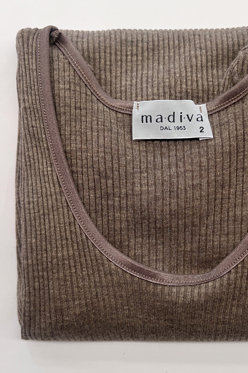 Maglia girocollo da donna Gisella in modal lana - girocollo con listex
