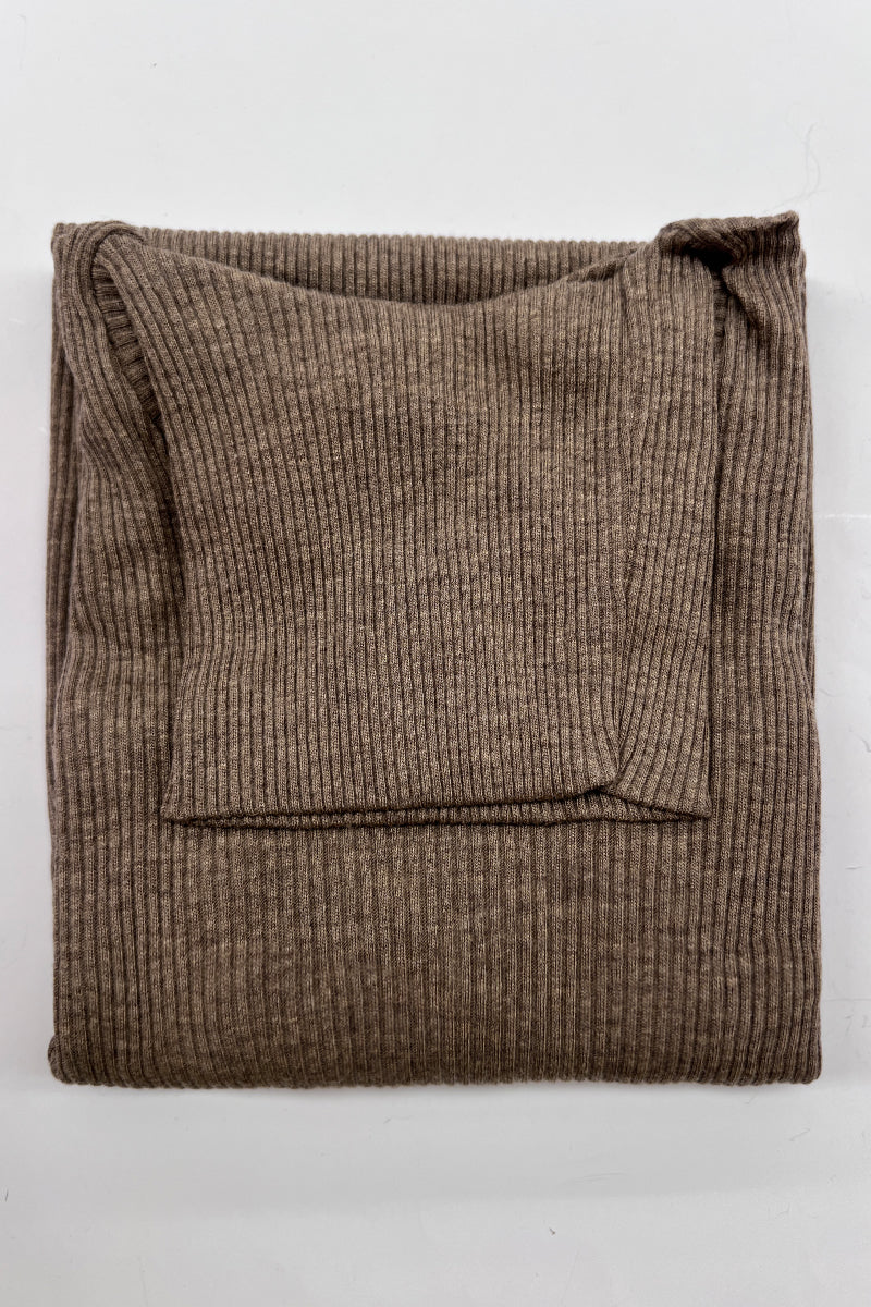 Adele long-sleeve neckline - Ribbed Wool Silk with Macramé