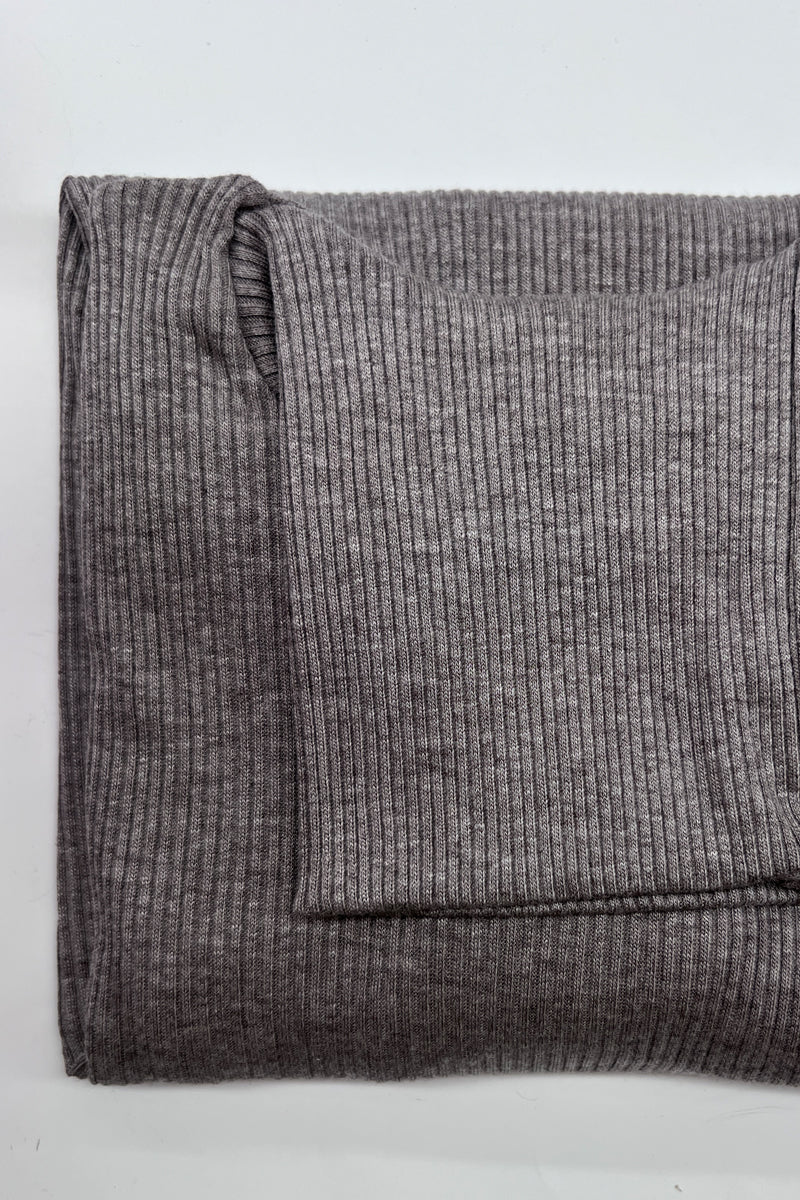 Adele long-sleeve neckline - Ribbed Wool Silk with Macramé