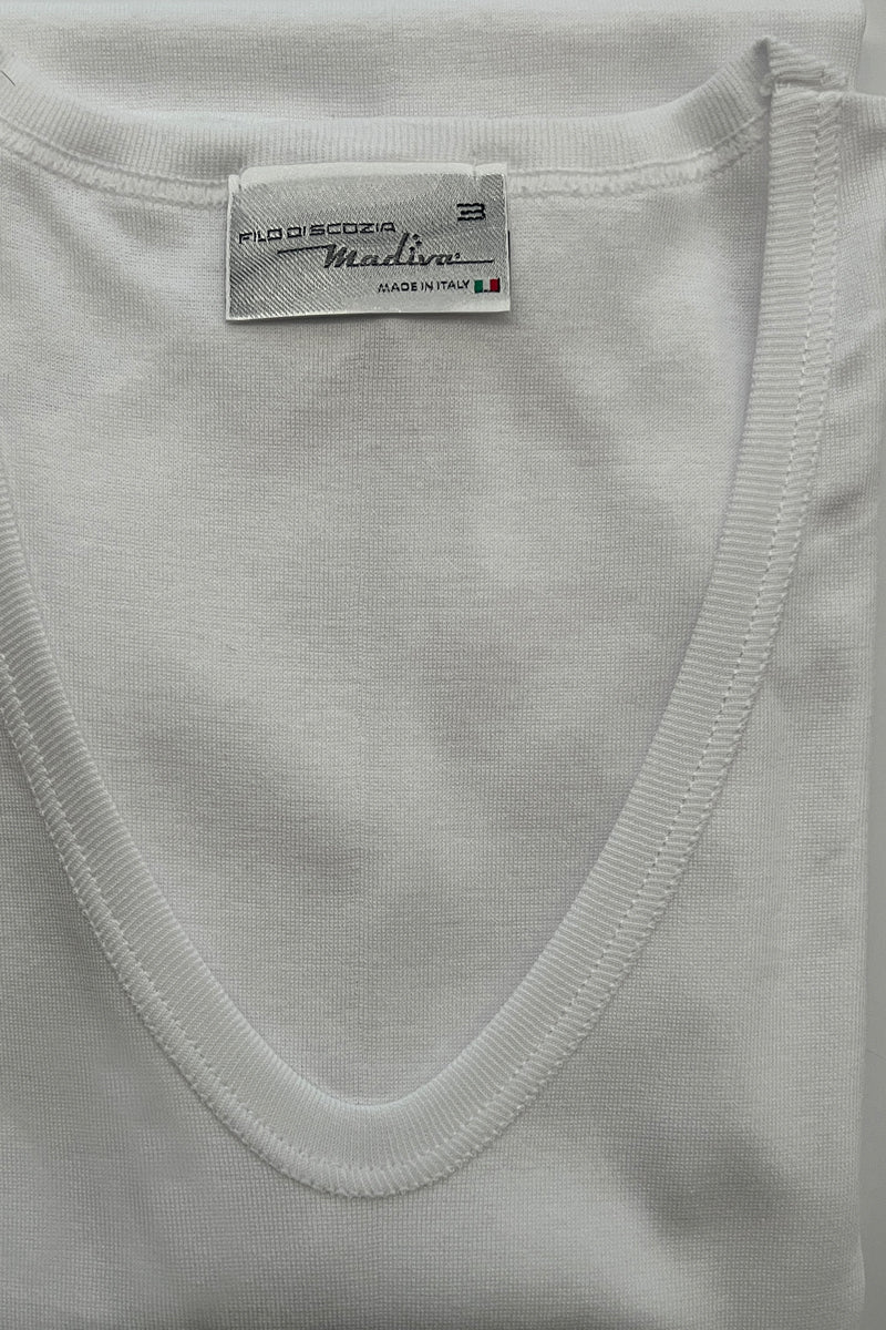 Maglietta intima da uomo Gregorio in cotone - Mezze maniche e scollo a V(BI-PACK)