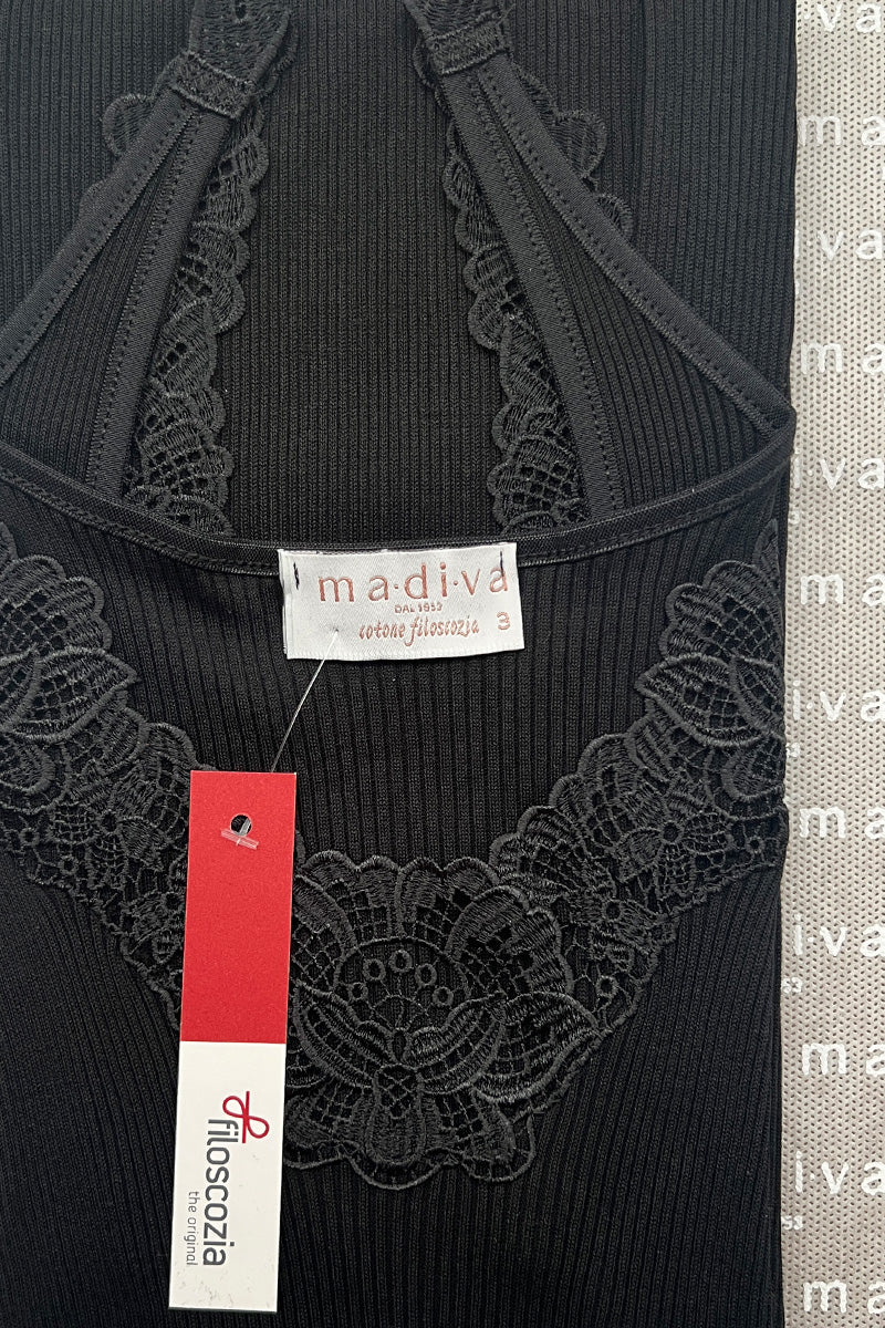 Women's Honey Tank Top in Cotton - Wide Strap and High-Quality Macramé