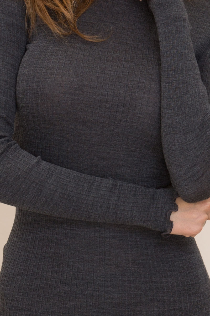 Maglia a manica lunga girocollo donna Ilary in lana seta - Plissé