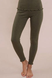 Ilary Leggings - Wool Silk Plissé