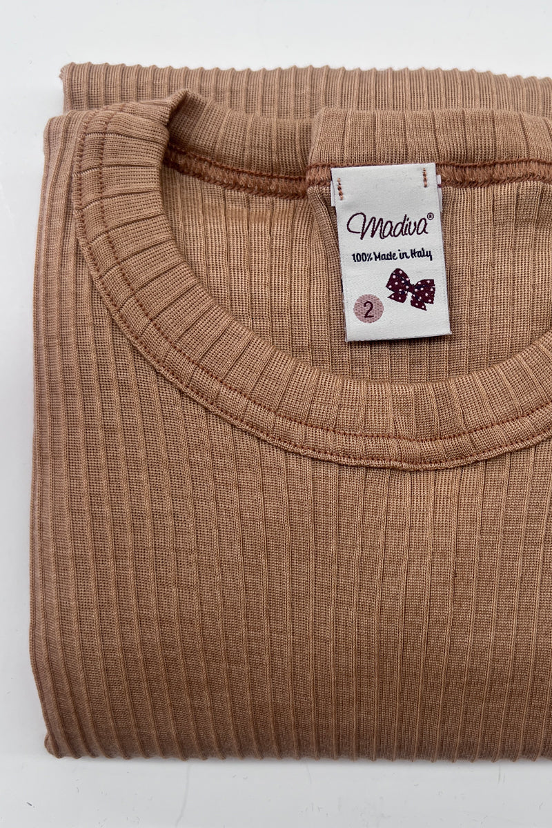 Ilary Roundneck Long Sleeves - Plissé Tubolar Wool Silk 
