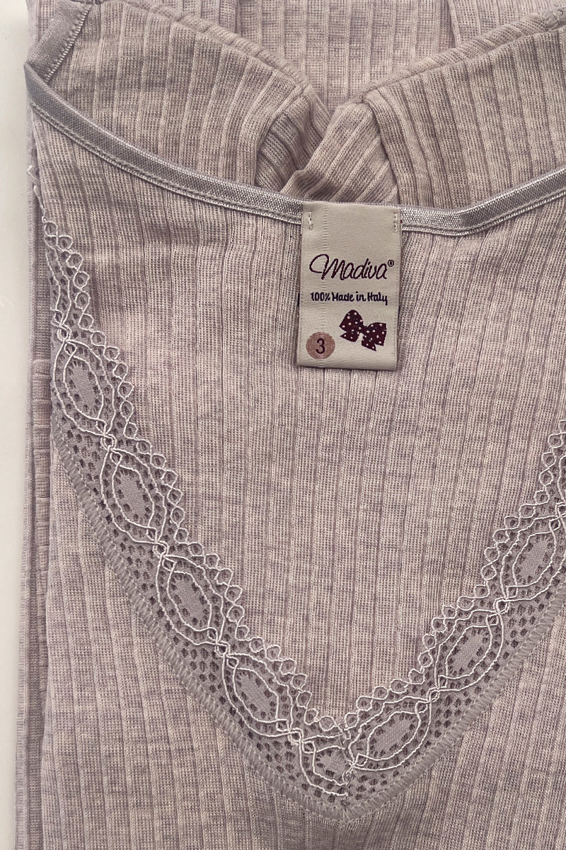 Ilenia Short Sleeve - Plissé Tubolar Wool Silk 