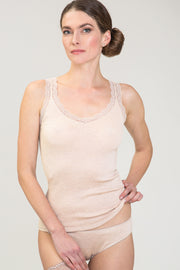 Ilenia Sleeveless - Plissé Tubolar Wool Silk 