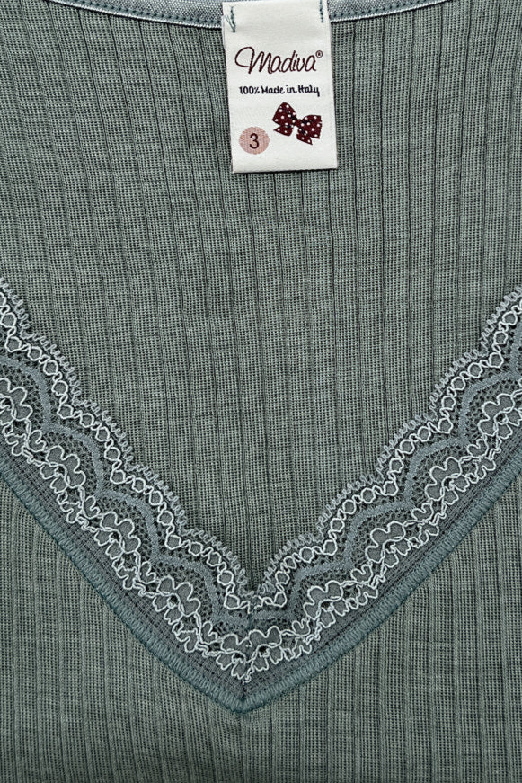 Ilenia Sleeveless - Plissé Tubolar Wool Silk 