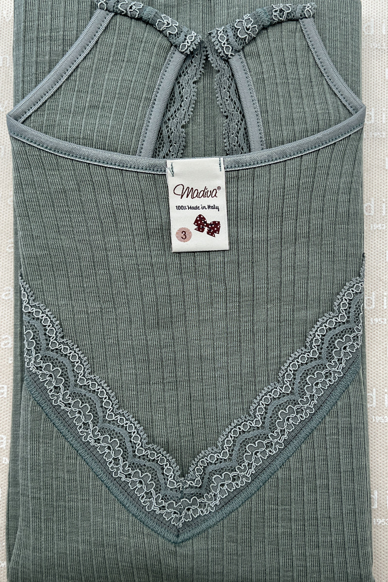 Ilenia Sleeveless - Plissé Tubolar Wool Silk 
