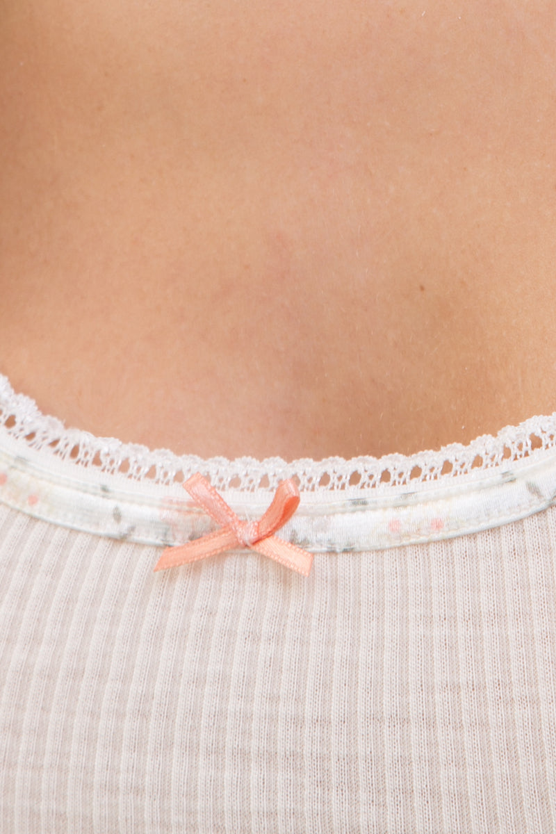 Maglia intima da donna Lili in lana merino e seta - Manica lunga e scollo a V