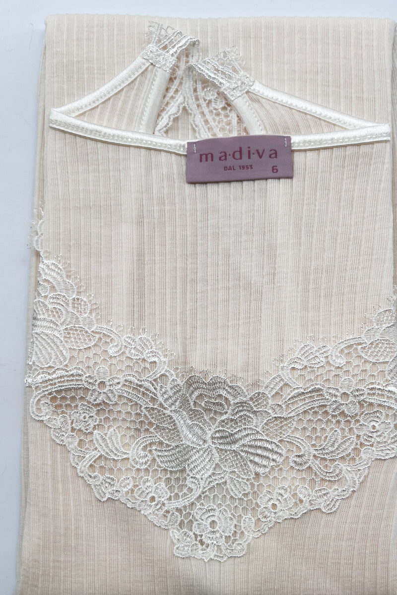 Happy Sleeveless - Wool Silk with macramé