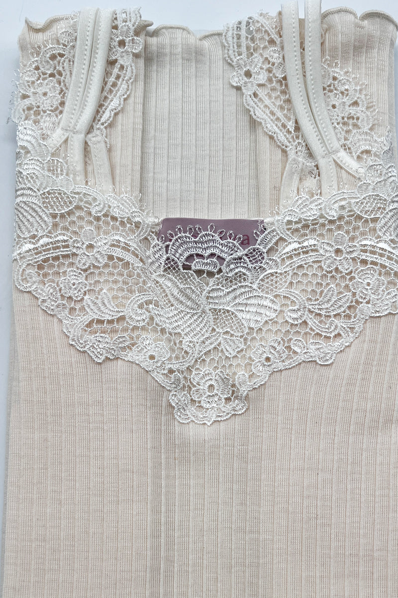 Happy Sleeveless - Wool Silk with macramé