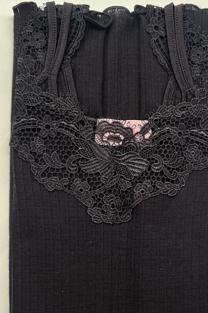 Happy Sleeveless - Wool Silk with macramé