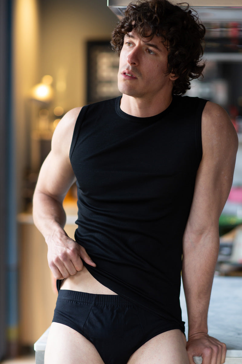 Smanicato da uomo Loris in cotone - Spalla larga e gircollo