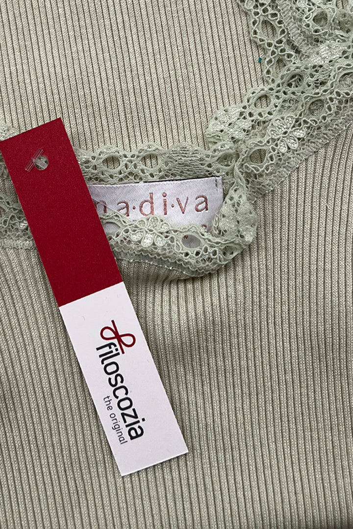 Canotta da donna Mango in Cotone Spalla larga e abbellito da