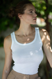 Canotta donna Mara in Cotone - Spalla larga e a costine