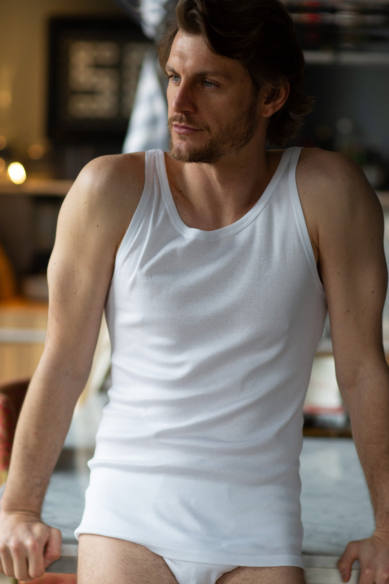 Canotta da uomo Martino in cotone - Spalla stretta e vestibilità morbida (BI-PACK)