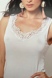 Cleveland Sleeveless - 100% Filoscozia® Cotton with macramé