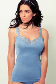 Cleveland Sleeveless - 100% Filoscozia® Cotton with macramé