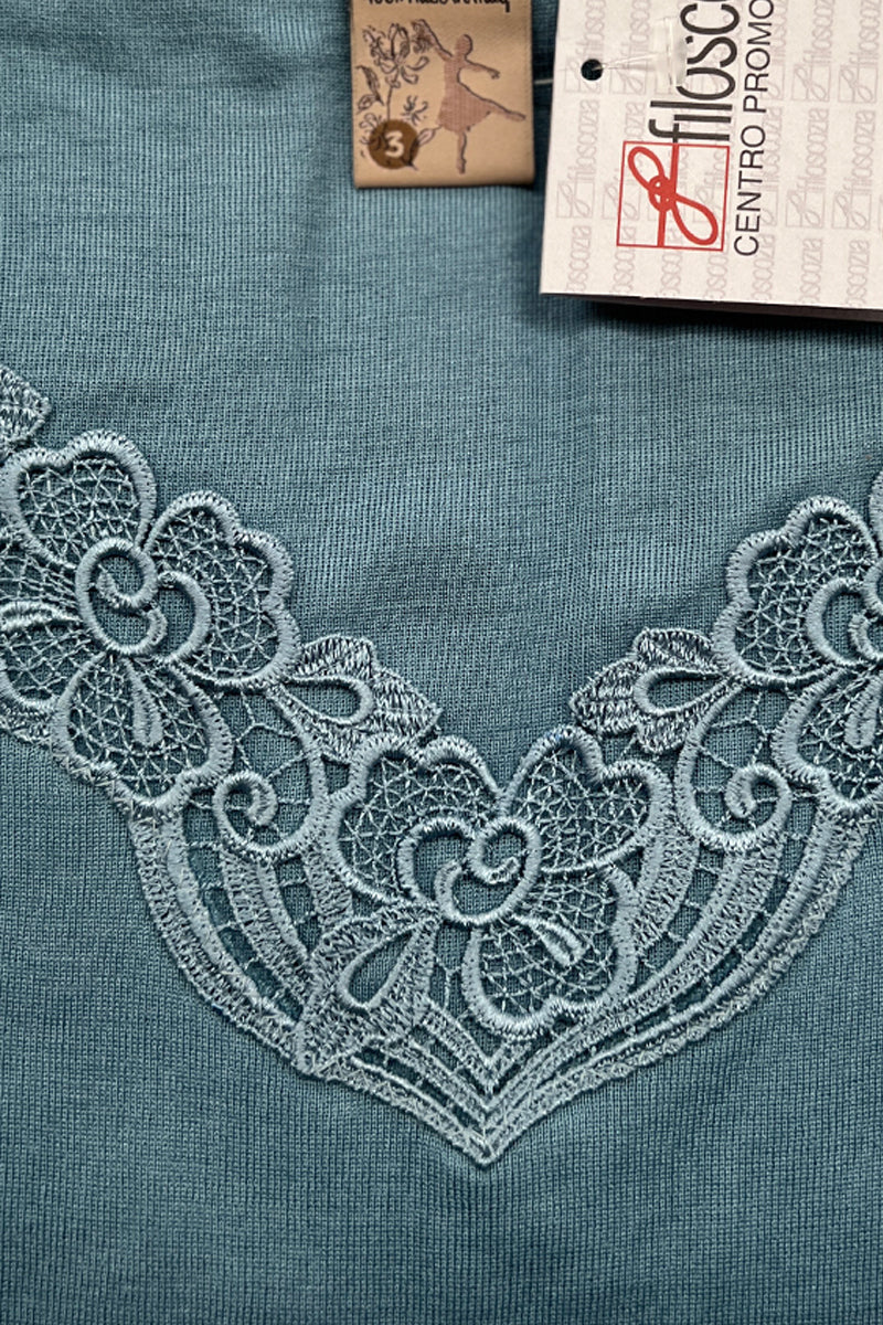 Cleveland Sleeveless - 100% Filoscozia® Cotton with macramé