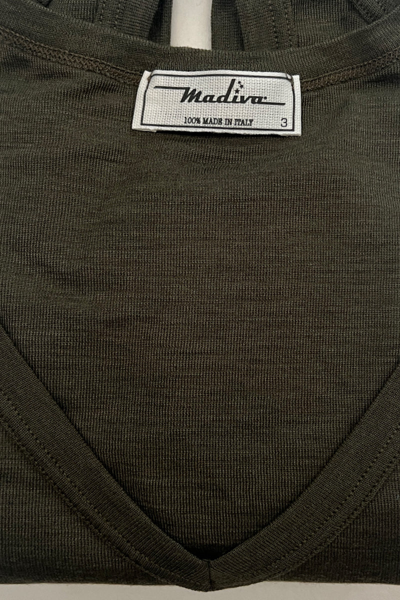 Smanicato da uomo Monviso in lana seta - Scollo a V e traspirabilità