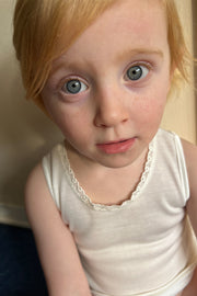 Ombretta children's tank top in Cotton and Wool - Wide shoulder and finishing treatment