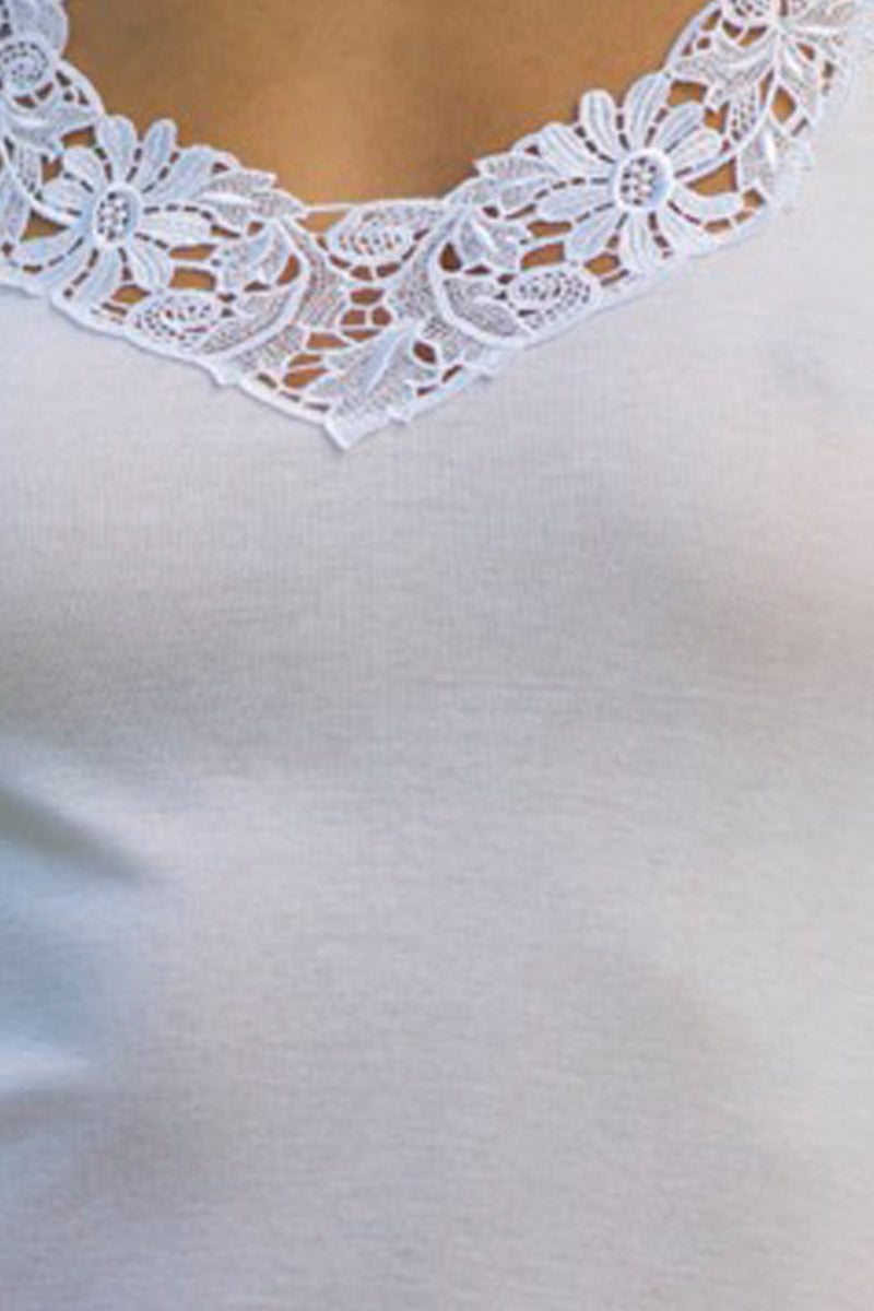 Asia Sleeveless - 100% Filoscozia® Cotton with macramé