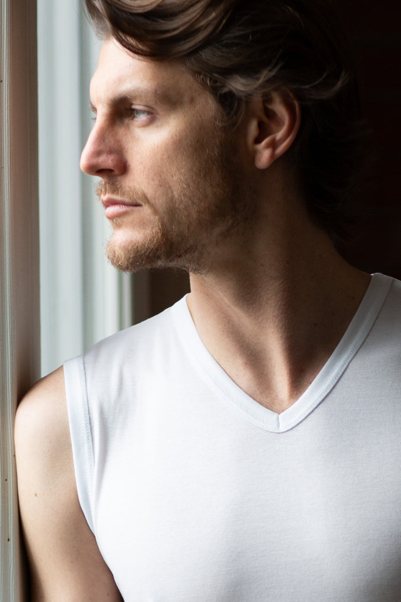 Canotta intima da uomo Orlando in cotone - Scollo a V e realizzata in Italia