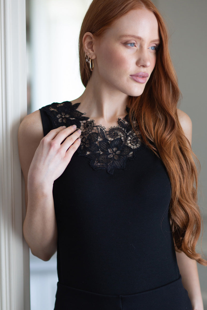 Smanicato da donna Sandrine・Smanicato in modal lana - Con elegante macramé