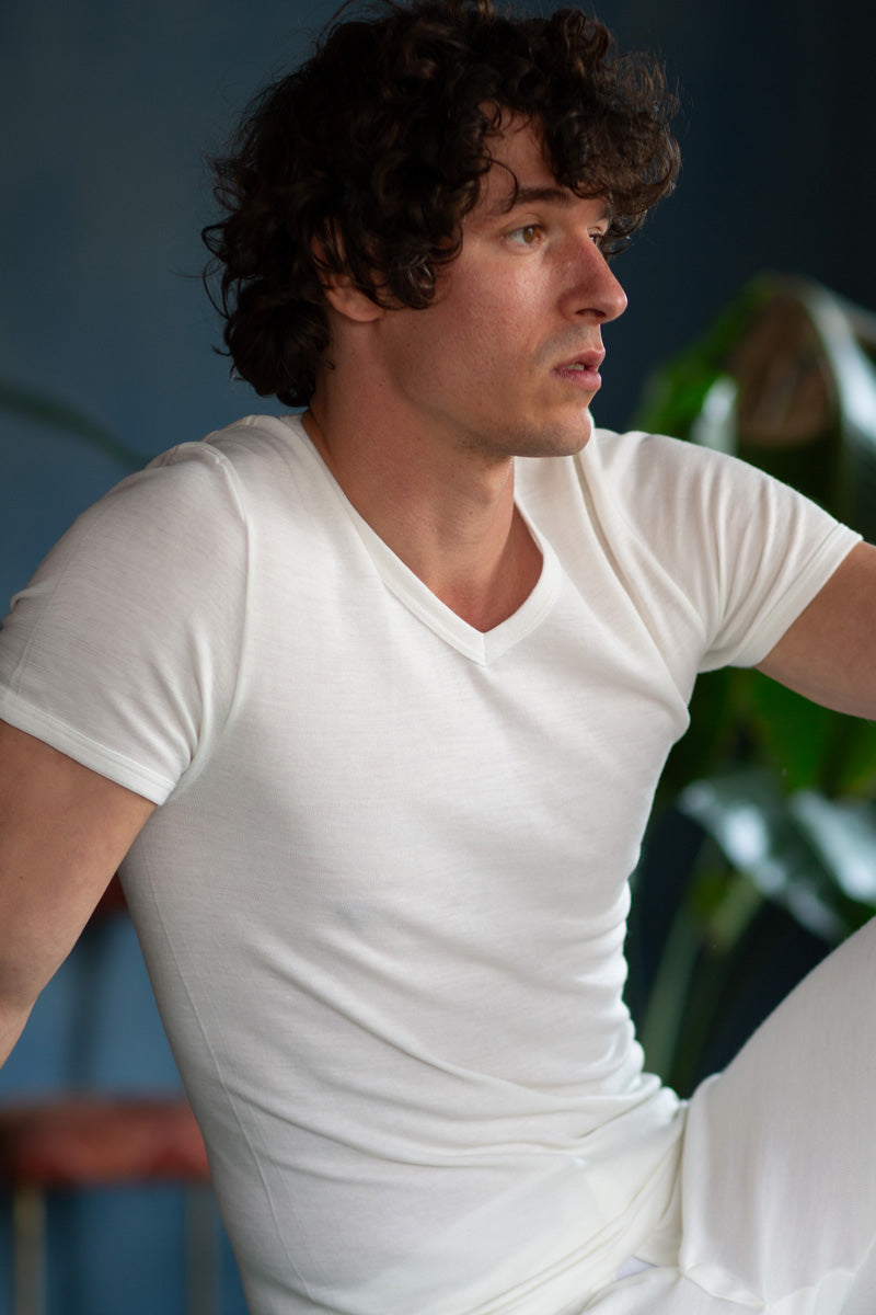 Sanremo Half Sleeve V neckline - 80% virgin wool and 20% polypropylene