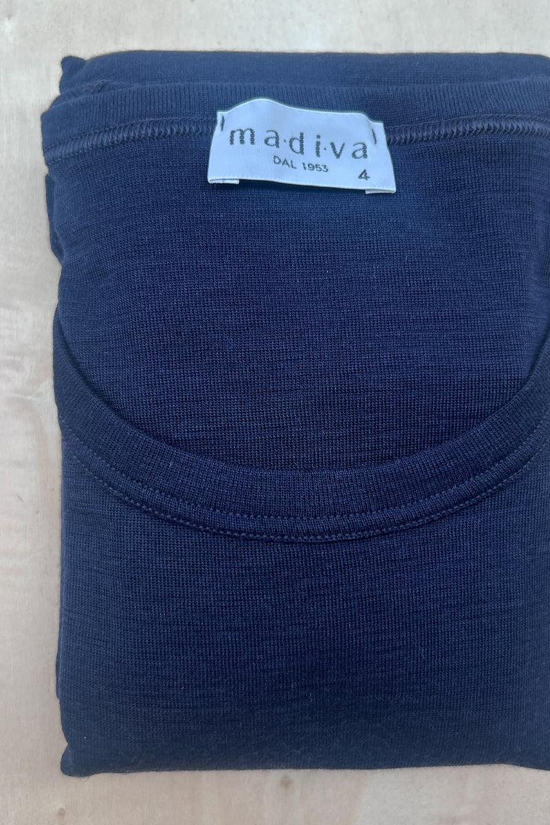 Men's underwear shirt Sassari in extra fine virgin wool and silk - Long sleeves and crew neck