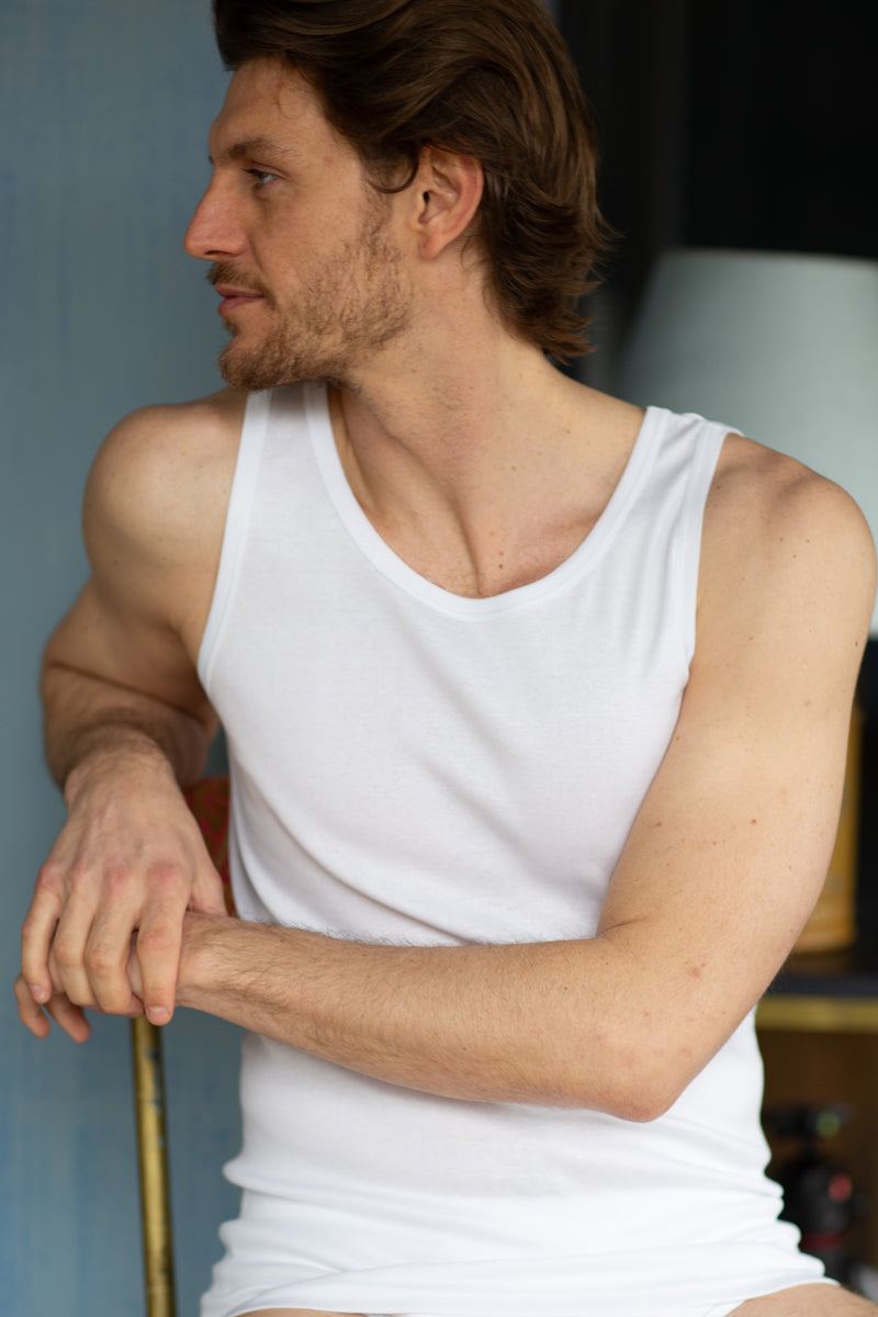 Canotta da uomo Sergio in Cotone Filoscozia - Spalle larghe e tessuto anallergico