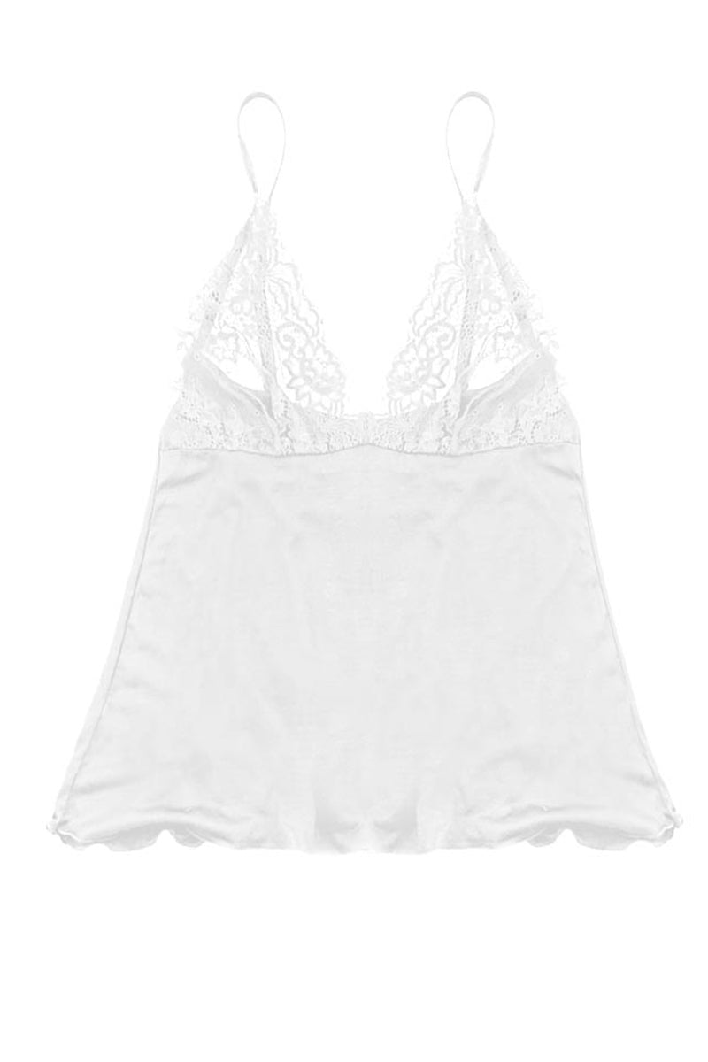 Canotta da donna Sophie in modal e cotone - Spallina con coppe in pizzo e vestibilità morbida